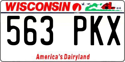 WI license plate 563PKX