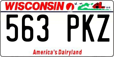 WI license plate 563PKZ