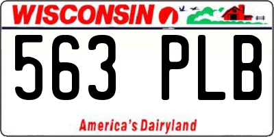 WI license plate 563PLB
