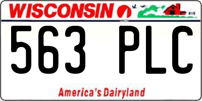 WI license plate 563PLC