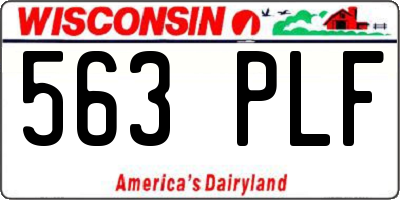WI license plate 563PLF