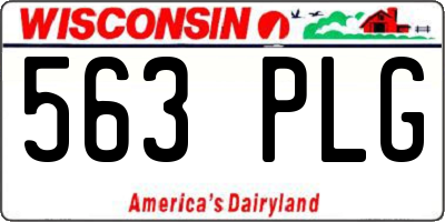 WI license plate 563PLG