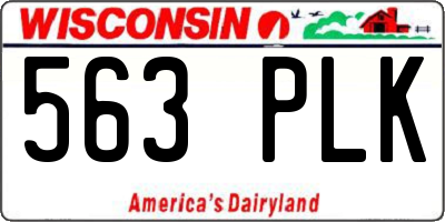WI license plate 563PLK