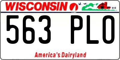 WI license plate 563PLO