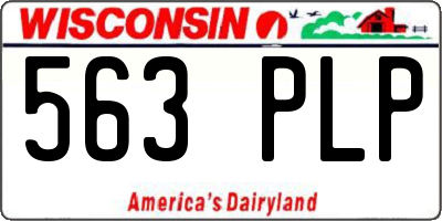 WI license plate 563PLP