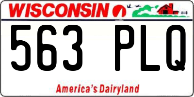 WI license plate 563PLQ