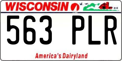 WI license plate 563PLR