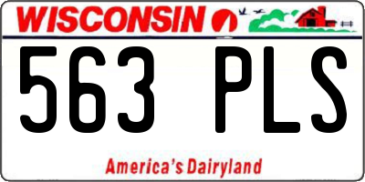 WI license plate 563PLS