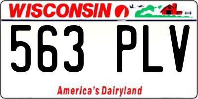 WI license plate 563PLV