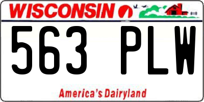 WI license plate 563PLW