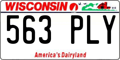WI license plate 563PLY