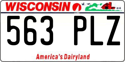 WI license plate 563PLZ
