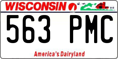 WI license plate 563PMC