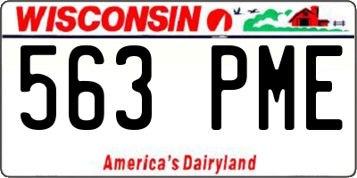 WI license plate 563PME