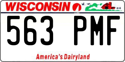 WI license plate 563PMF