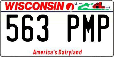 WI license plate 563PMP