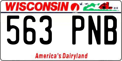 WI license plate 563PNB