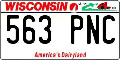 WI license plate 563PNC
