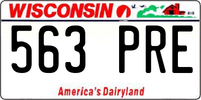 WI license plate 563PRE