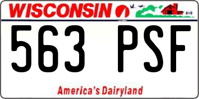 WI license plate 563PSF