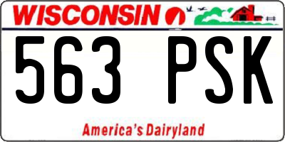 WI license plate 563PSK