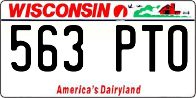 WI license plate 563PTO