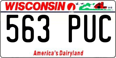 WI license plate 563PUC