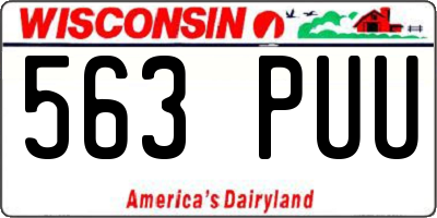WI license plate 563PUU