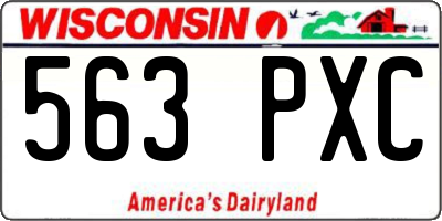 WI license plate 563PXC