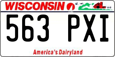 WI license plate 563PXI