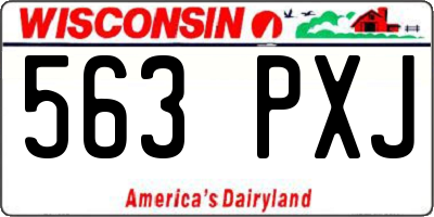 WI license plate 563PXJ