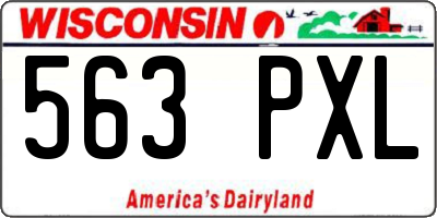 WI license plate 563PXL