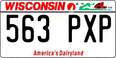 WI license plate 563PXP