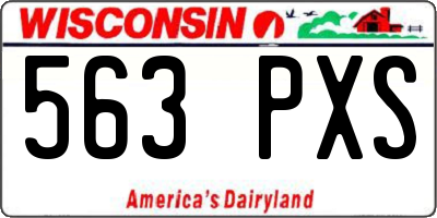 WI license plate 563PXS