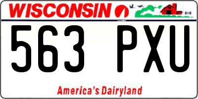 WI license plate 563PXU