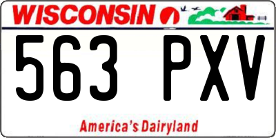 WI license plate 563PXV