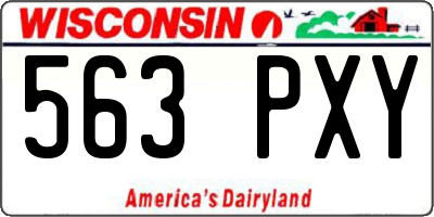 WI license plate 563PXY