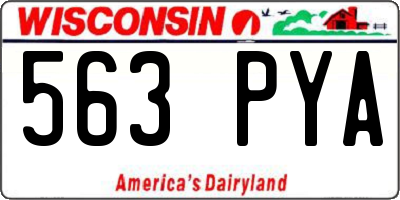 WI license plate 563PYA