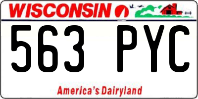 WI license plate 563PYC