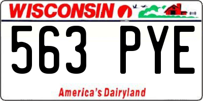 WI license plate 563PYE