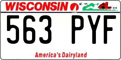 WI license plate 563PYF