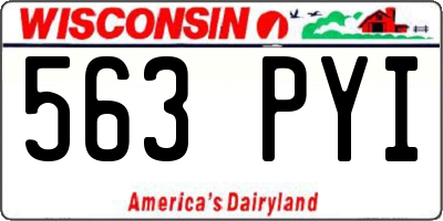 WI license plate 563PYI