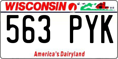 WI license plate 563PYK