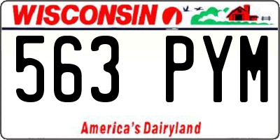 WI license plate 563PYM