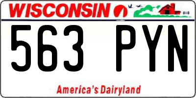 WI license plate 563PYN
