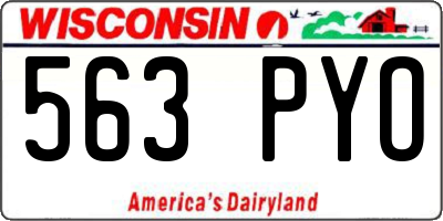 WI license plate 563PYO