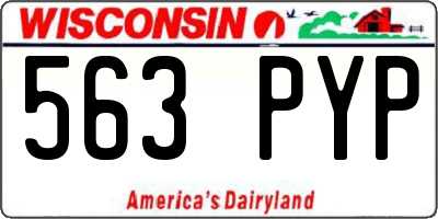 WI license plate 563PYP