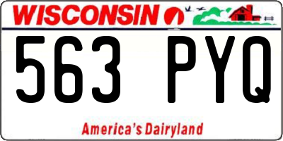 WI license plate 563PYQ