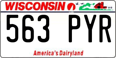 WI license plate 563PYR
