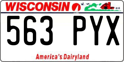 WI license plate 563PYX